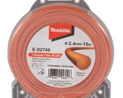 Makita Accessoires Débroussailleuse/Coupe-bordure E-02749 Fil De Coupe Orange 2,4mm X 15 Mtr Rond