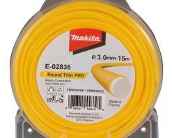 Makita Accessoires Débroussailleuse/Coupe-bordure E-02836 Fil De Coupe Jaune 3,0mm X 15 Mtr Rond