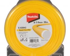 Makita Accessoires Débroussailleuse/Coupe-bordure E-02842 Fil De Coupe Jaune 3.0mm X 56 Mtr Rond